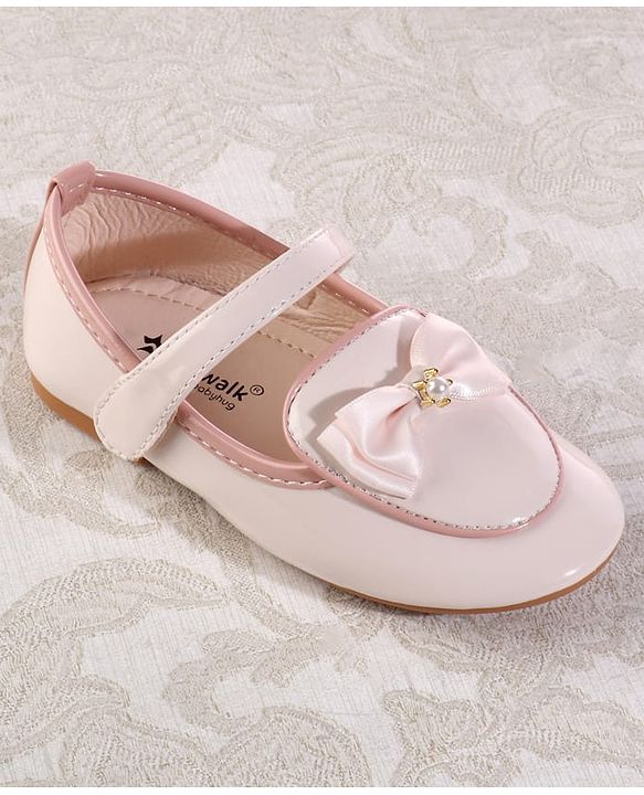 Cute Walk by Babyhug Ballerina With Velcro Closure & Bow Applique - Red