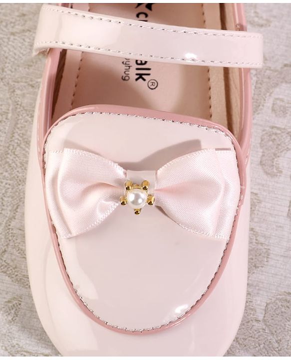 Cute Walk by Babyhug Ballerina With Velcro Closure & Bow Applique - Red