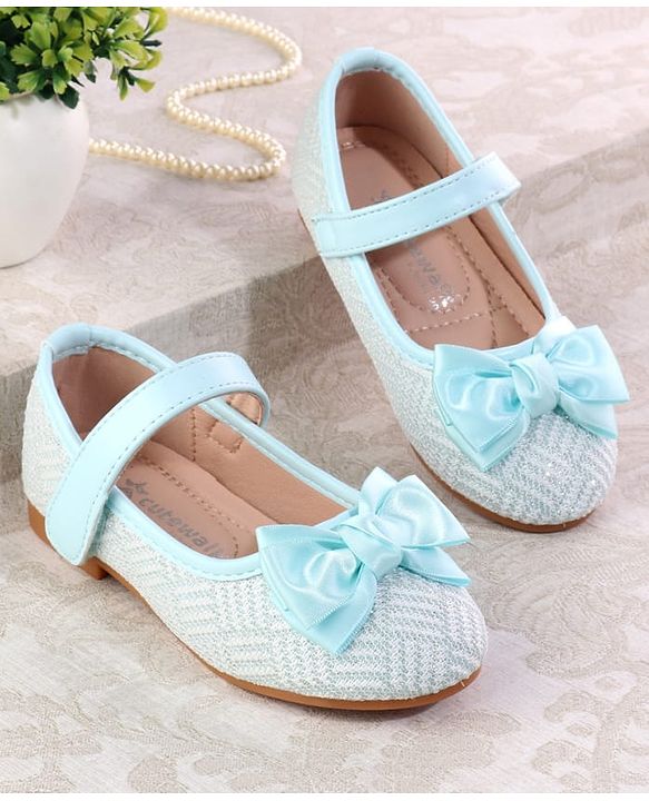 Cute Walk by Babyhug Ballerina with Velcro Closure & Bow Applique - Light Blue