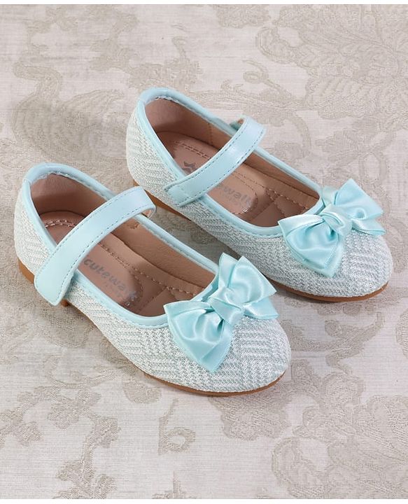 Cute Walk by Babyhug Ballerina with Velcro Closure & Bow Applique - Light Blue