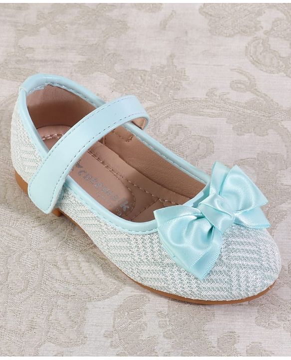 Cute Walk by Babyhug Ballerina with Velcro Closure & Bow Applique - Light Blue