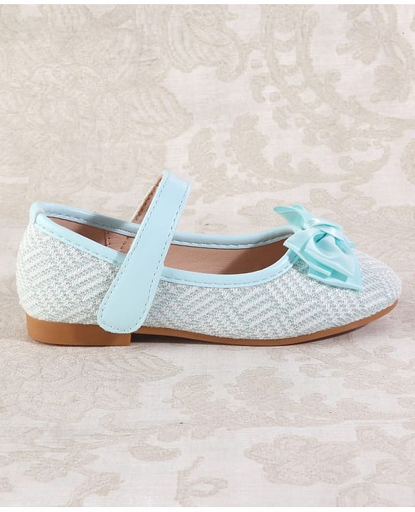 Cute Walk by Babyhug Ballerina with Velcro Closure & Bow Applique - Light Blue