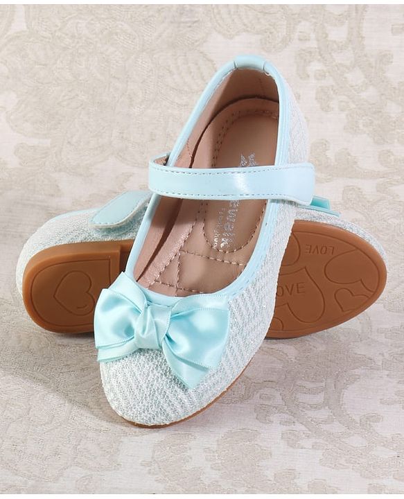 Cute Walk by Babyhug Ballerina with Velcro Closure & Bow Applique - Light Blue
