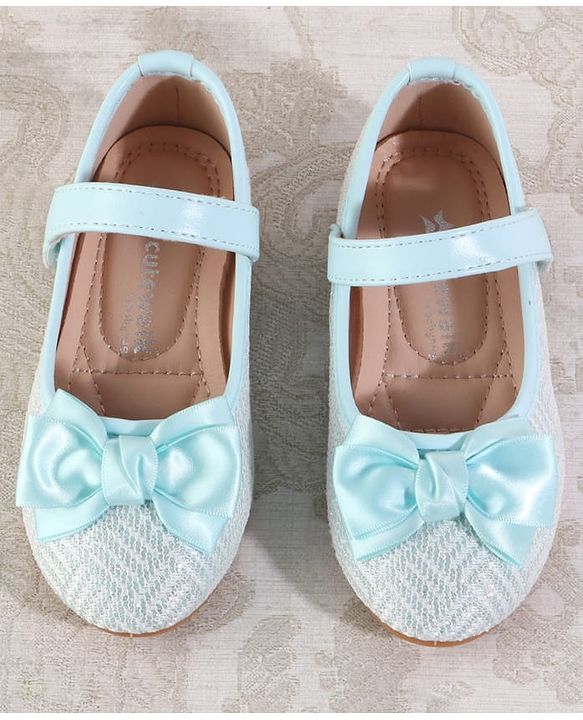 Cute Walk by Babyhug Ballerina with Velcro Closure & Bow Applique - Light Blue