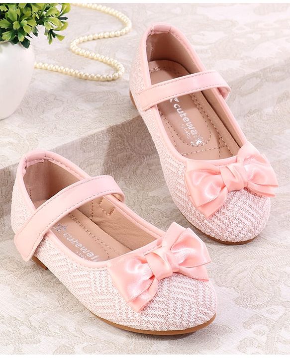 Cute Walk by Babyhug Ballerina with Velcro Closure & Bow Applique - Light Blue