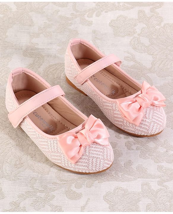 Cute Walk by Babyhug Ballerina with Velcro Closure & Bow Applique - Light Blue