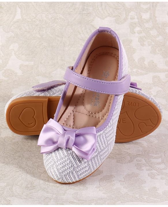 Cute Walk by Babyhug Ballerina with Velcro Closure & Bow Applique - Light Blue