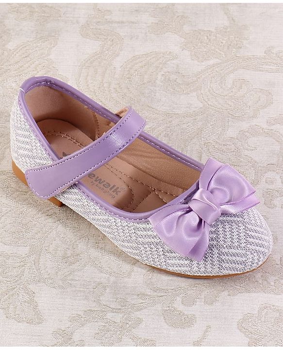 Cute Walk by Babyhug Ballerina with Velcro Closure & Bow Applique - Light Blue