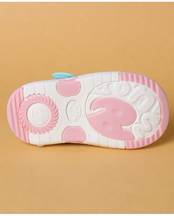 Cute Walk by Babyhug Velcro Closure Casual Shoes with Bow Applique - Aqua Blue