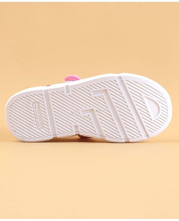 Cute Walk by Babyhug Velcro Closure Casual Shoes with Floral Embroidery - Pink