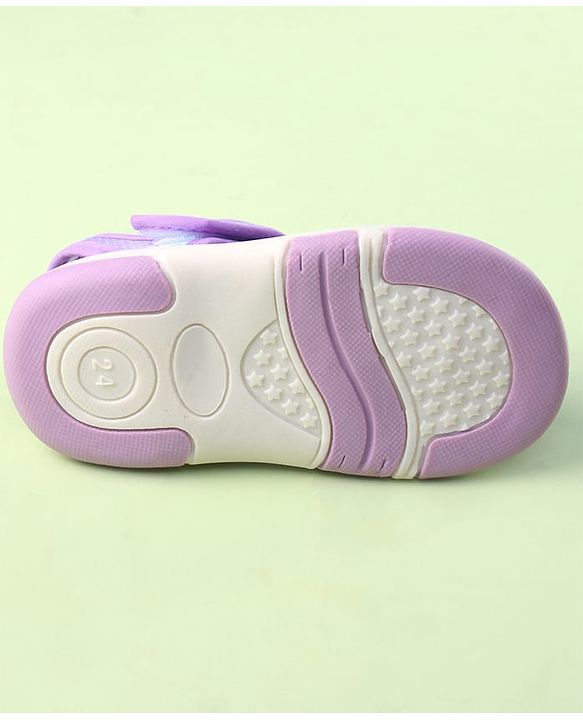 Cute Walk by Babyhug Velcro Closure Sandals with Bear Applique - Purple