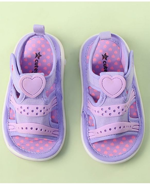 Cute Walk by Babyhug Velcro Closure Sandals - Purple
