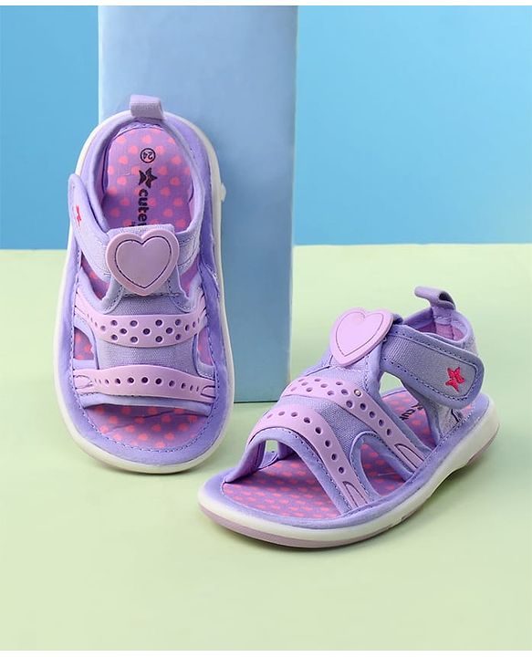 Cute Walk by Babyhug Velcro Closure Sandals - Purple