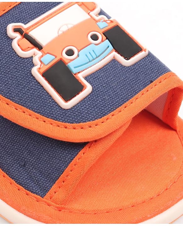 Cute Walk by Babyhug Velcro Closure Sandals with Vehicle Applique - Orange