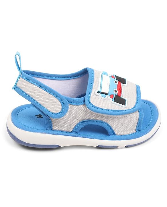 Cute Walk by Babyhug Velcro Closure Sandals with Vehicle Applique - Grey
