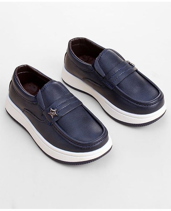 Cute Walk by Babyhug Slip On Solid Color Loafers - Navy Blue