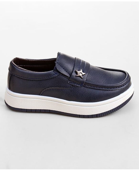Cute Walk by Babyhug Slip On Solid Color Loafers - Navy Blue
