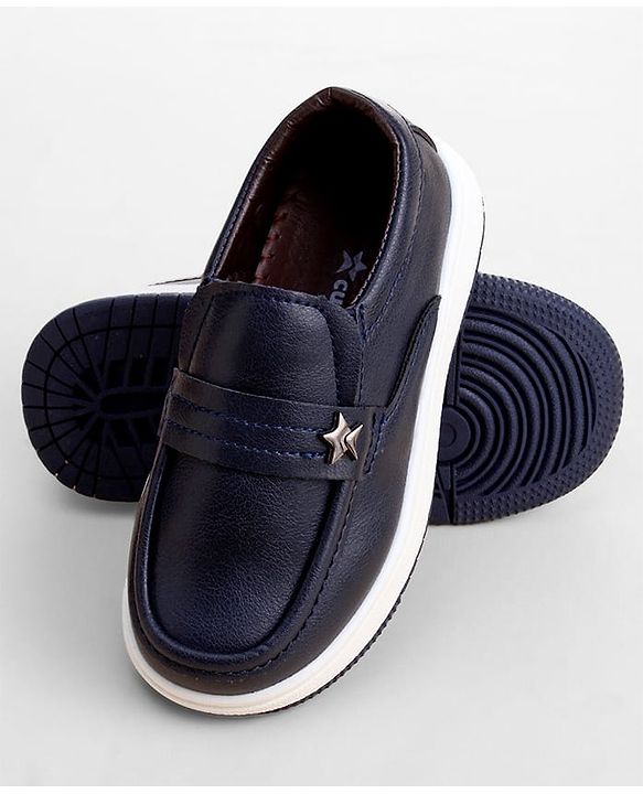 Cute Walk by Babyhug Slip On Solid Color Loafers - Navy Blue