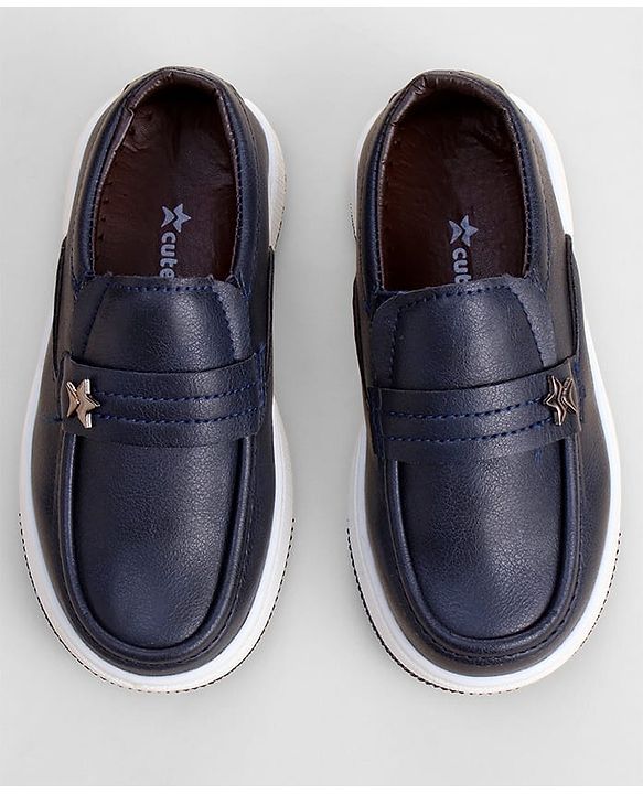 Cute Walk by Babyhug Slip On Solid Color Loafers - Navy Blue