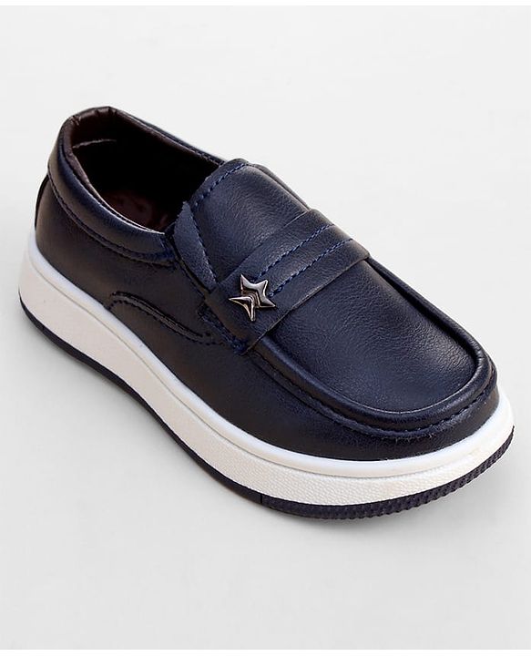 Cute Walk by Babyhug Slip On Solid Color Loafers - Navy Blue