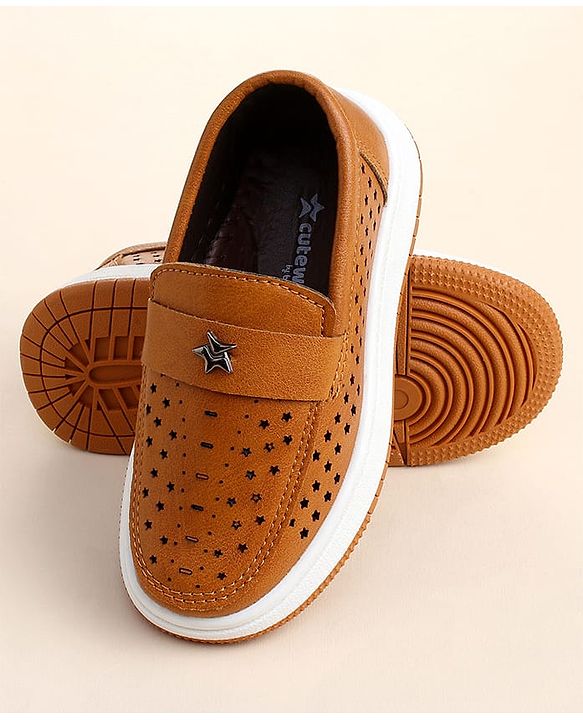 Cute Walk by Babyhug Slip On Solid Loafer - Tan