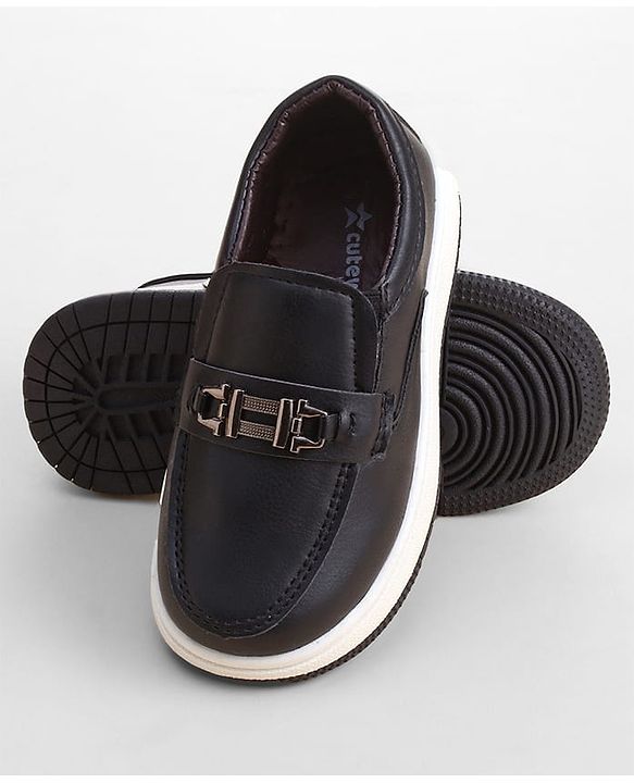 Cute Walk by Babyhug Slip On Loafer with Applique - Black