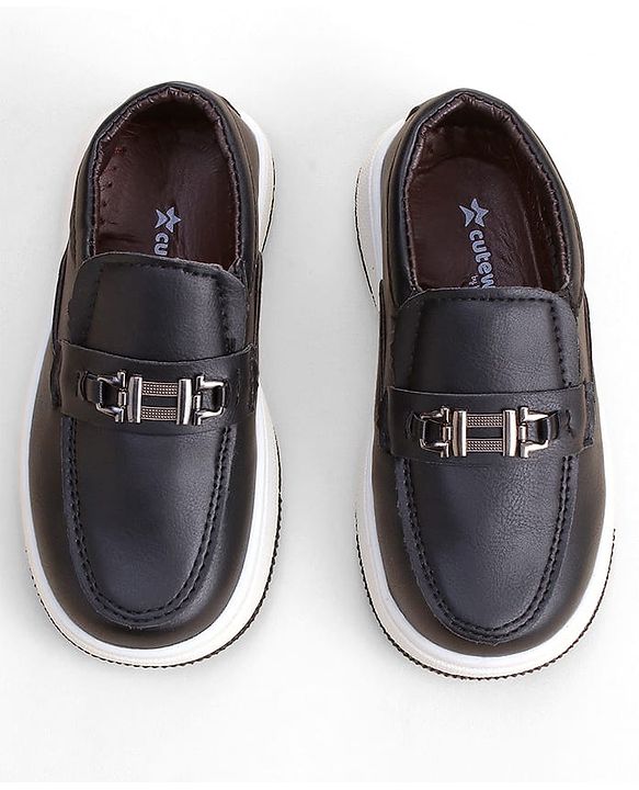 Cute Walk by Babyhug Slip On Loafer with Applique - Black