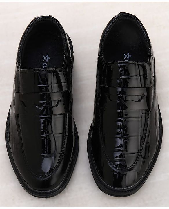 Cute Walk by Babyhug Slip On Solid Oxford Shoes - Black