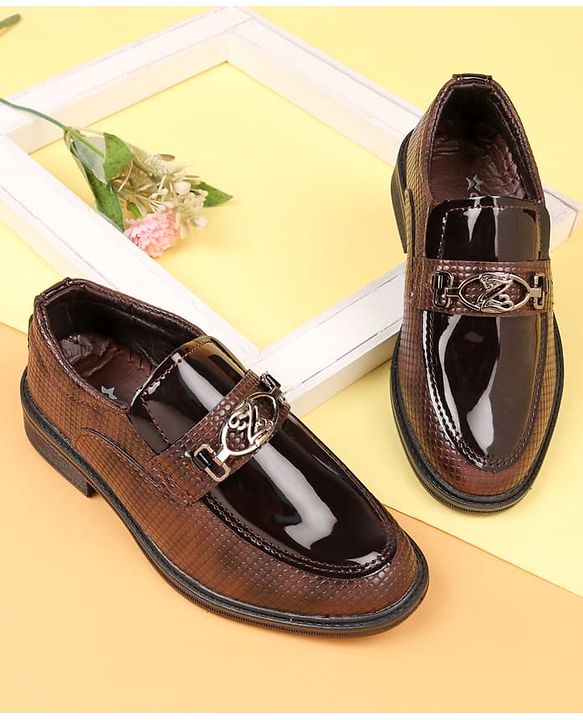 Cute Walk by Babyhug Slip On Solid Oxford Shoes - Brown