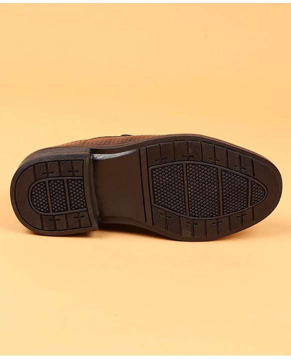 Cute Walk by Babyhug Slip On Solid Oxford Shoes - Brown