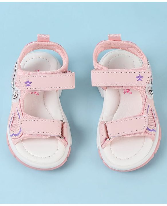 Cute Walk by Babyhug Sandals With Velcro Closure & Bird Design - Pink