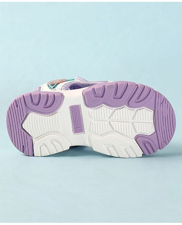 Cute Walk by Babyhug Sandals with Velcro Closure Heart Applique & Floral Print - Purple