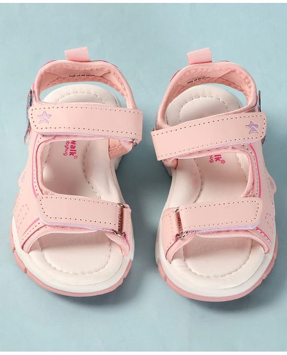 Cute Walk by Babyhug Velcro Closure Sandals With Butterfly Applique - Light Blue