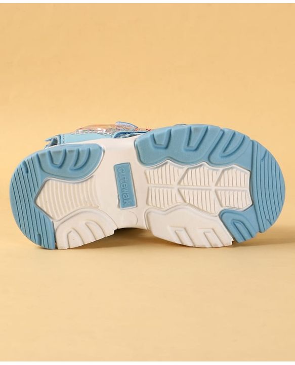 Cute Walk by Babyhug Velcro Closure Sandals With Star Applique - Light Blue