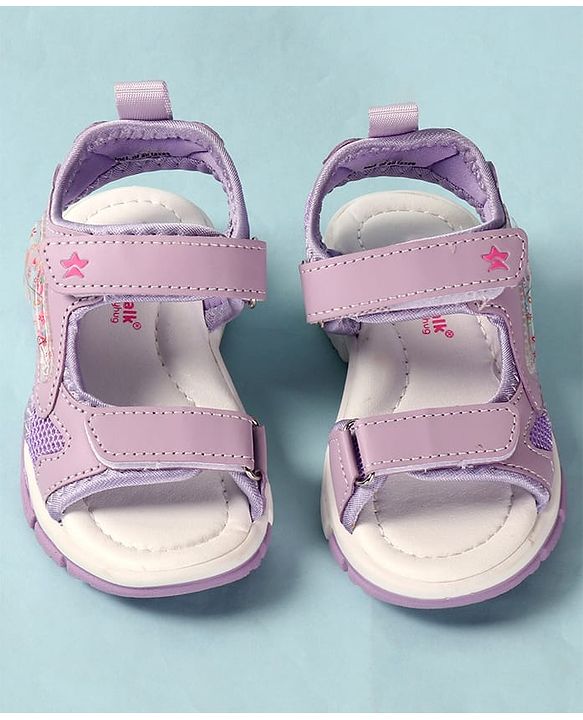 Cute Walk by Babyhug Velcro Closure Sandals With Star Applique - Light Blue
