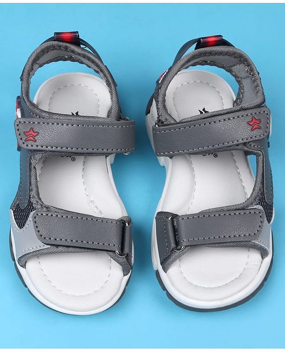 Cute Walk by Babyhug Velcro Closure Sandals With Astronaut Applique - Grey