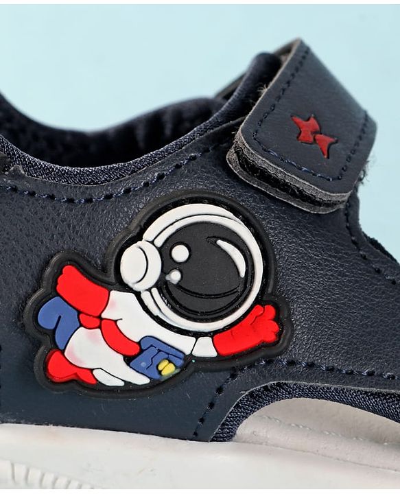 Cute Walk by Babyhug Velcro Closure Sandals With Astronaut Applique - Grey
