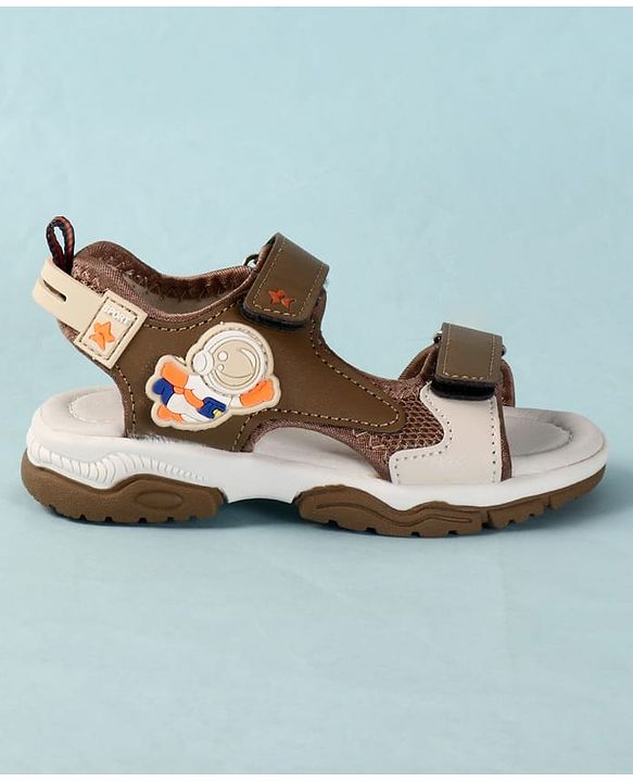 Cute Walk by Babyhug Velcro Closure Sandals With Astronaut Applique - Grey