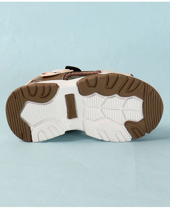 Cute Walk by Babyhug Velcro Closure Sandals With Astronaut Applique - Grey
