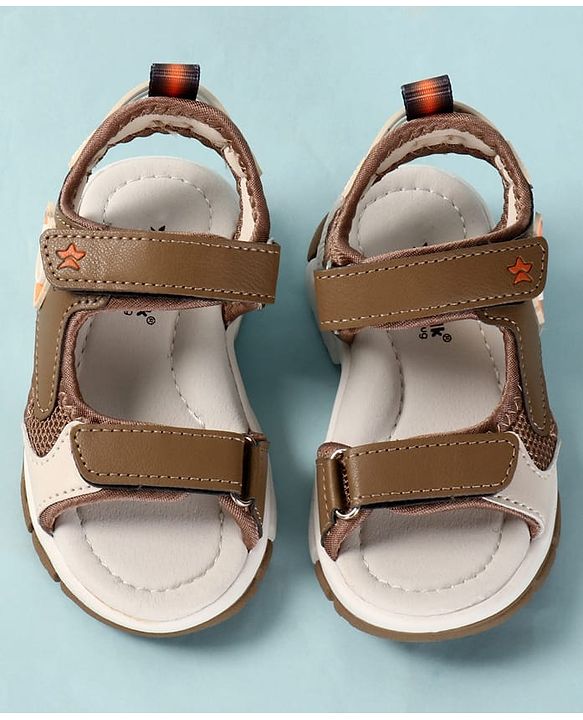 Cute Walk by Babyhug Velcro Closure Sandals With Astronaut Applique - Grey