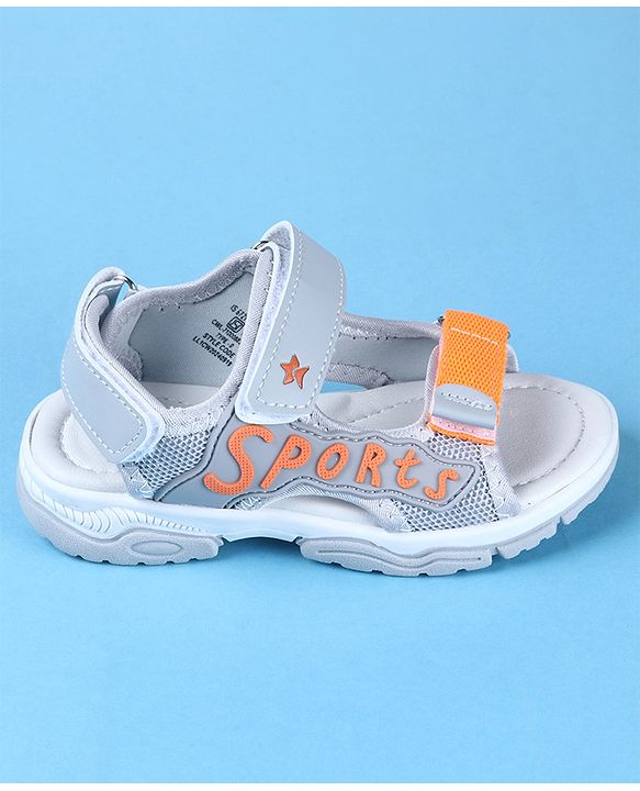 Cute Walk by Babyhug Velcro Closure Sports Printed Sandals - Grey