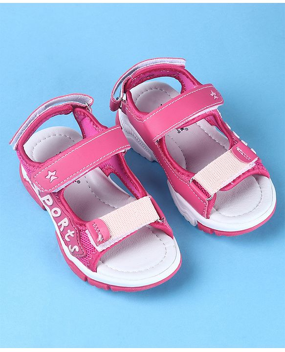 Cute Walk by Babyhug Velcro Closure Sports Printed Sandals - Grey