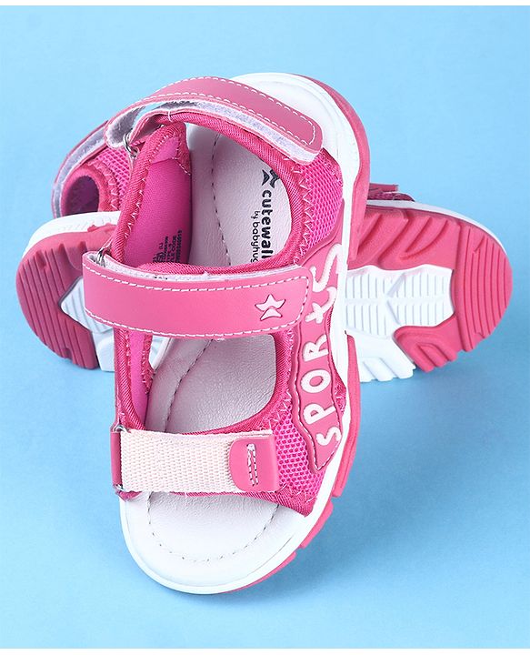 Cute Walk by Babyhug Velcro Closure Sports Printed Sandals - Grey