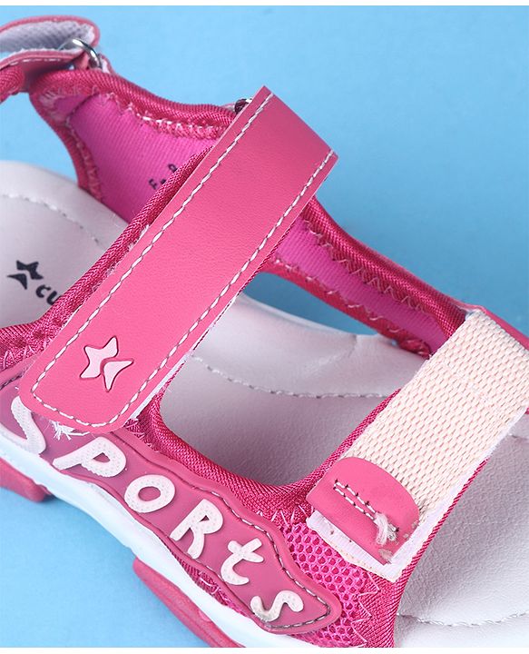 Cute Walk by Babyhug Velcro Closure Sports Printed Sandals - Grey