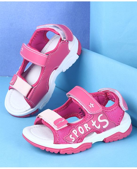 Cute Walk by Babyhug Velcro Closure Sports Printed Sandals - Grey
