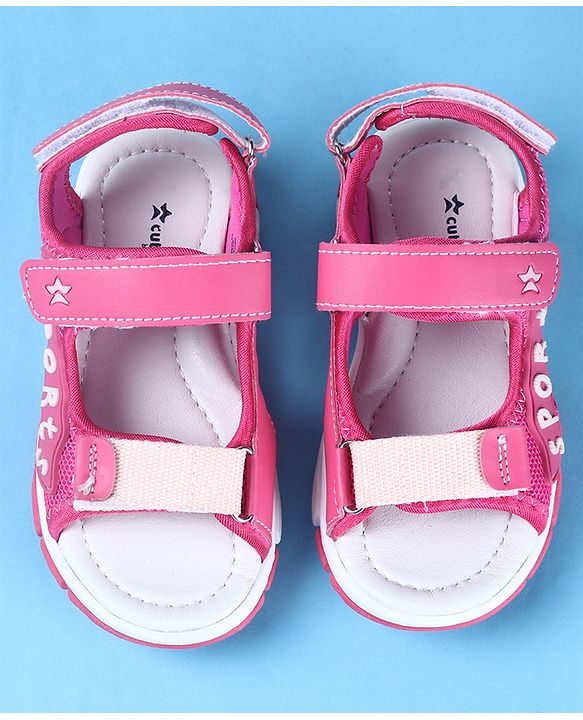 Cute Walk by Babyhug Velcro Closure Sports Printed Sandals - Grey