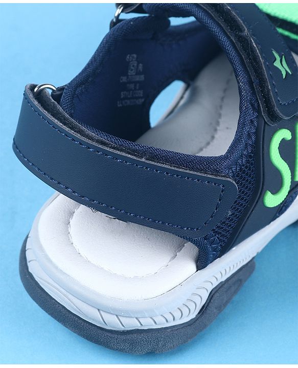 Cute Walk by Babyhug Velcro Closure Sports Printed Sandals - Grey