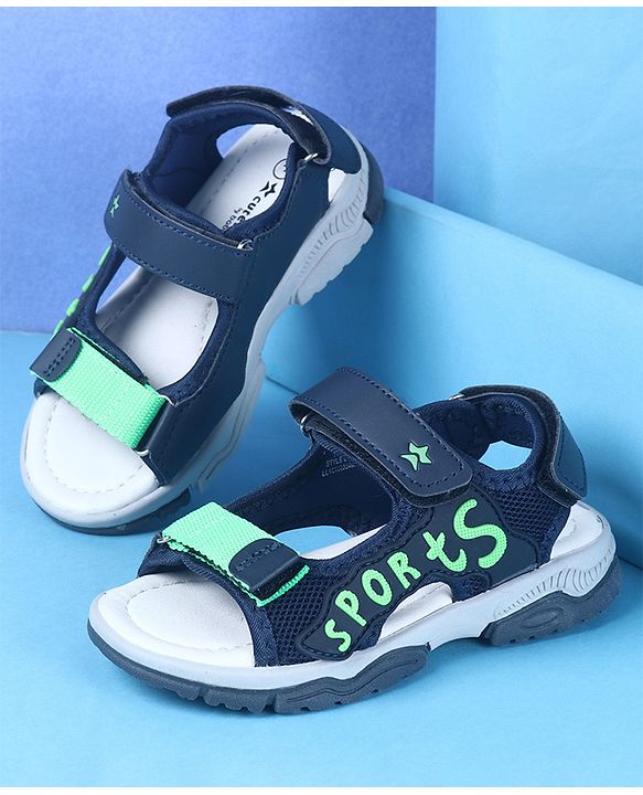 Cute Walk by Babyhug Velcro Closure Sports Printed Sandals - Grey