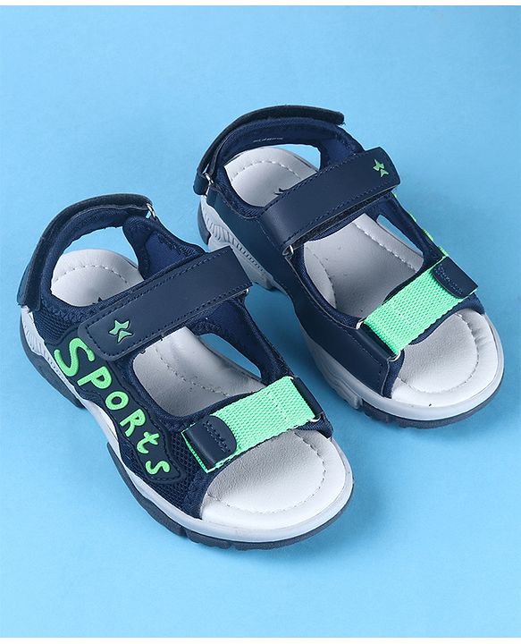 Cute Walk by Babyhug Velcro Closure Sports Printed Sandals - Grey