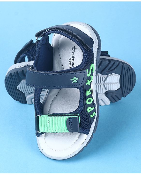 Cute Walk by Babyhug Velcro Closure Sports Printed Sandals - Grey
